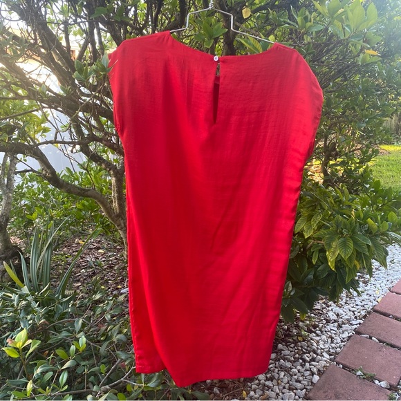 Mango MNG Red Satin Box Dress XS - Picture 4 of 6